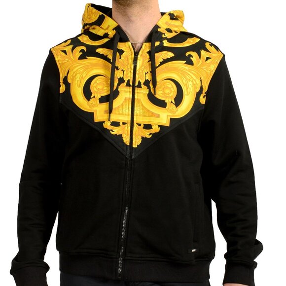 Versace Men's Multi-Color Hooded Full Zip Track Jacket Hoodie US XL IT 54 - Picture 1 of 6